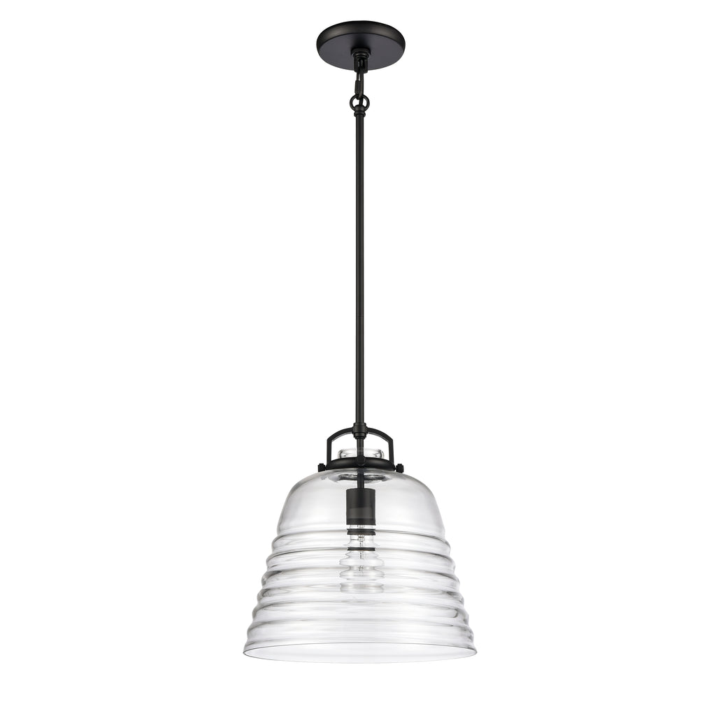 Current 12'' Wide 1-Light Pendant - Matte Black