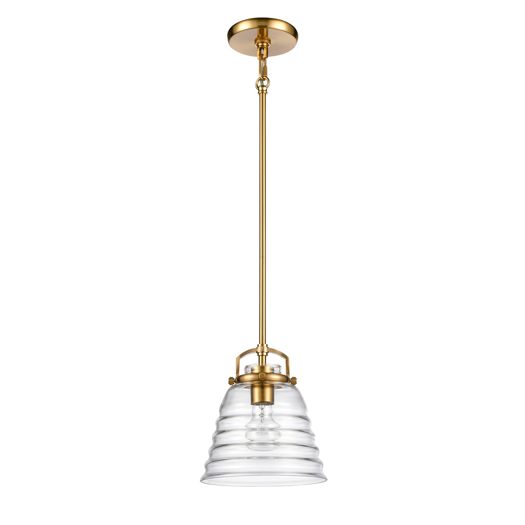 Current 8'' Wide 1-Light Pendant - Satin Brass