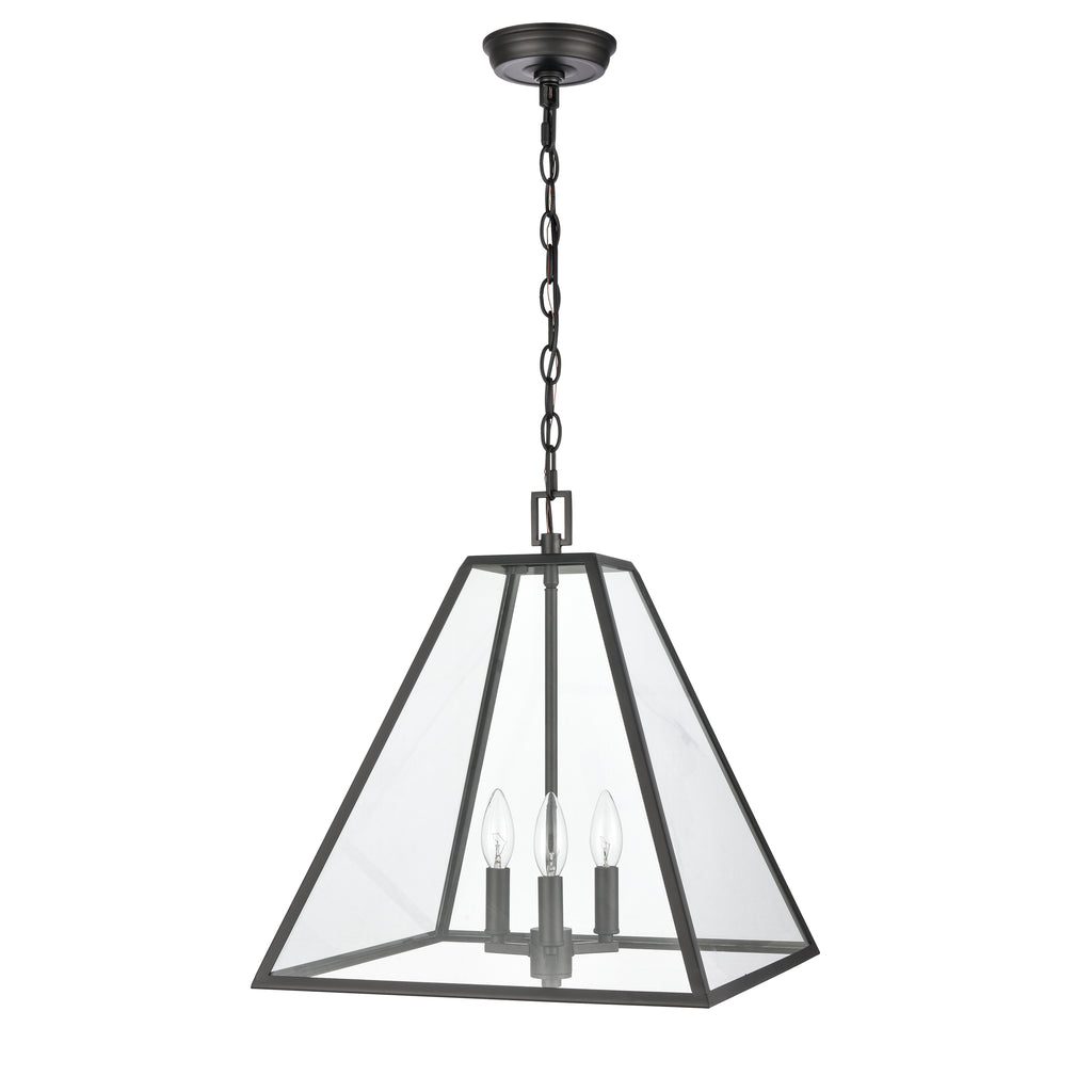 Tangent 16'' Wide 3-Light Pendant - Matte black