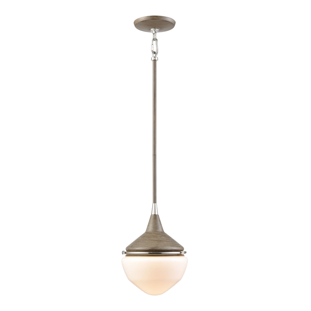 Mid-Century Schoolhouse 12'' Wide 1-Light Mini Pendant - Pecan