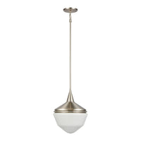 Mid-Century Schoolhouse 12'' Wide 1-Light Mini Pendant - Satin Nickel