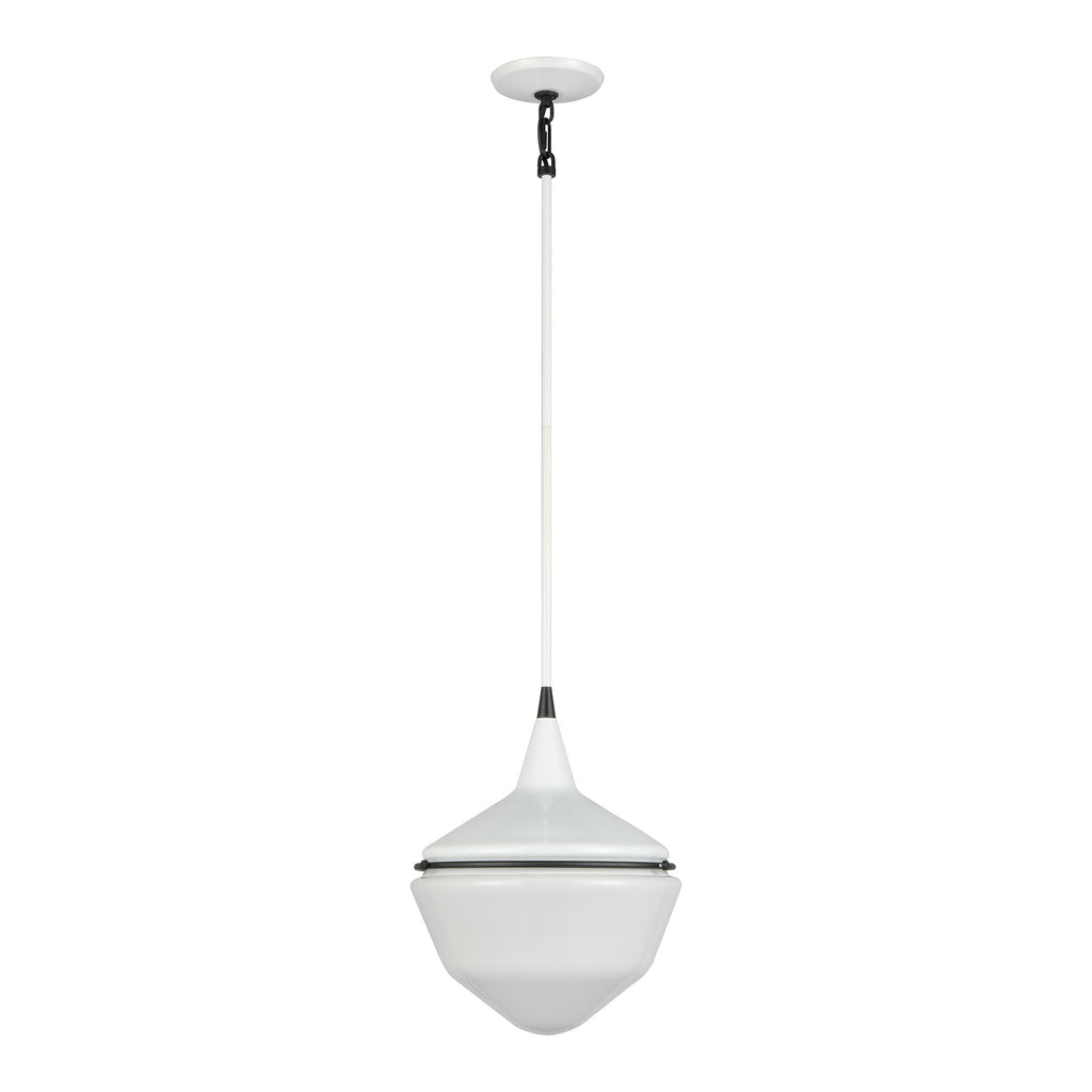 Mid-Century Schoolhouse 12'' Wide 1-Light Mini Pendant - Enamel White