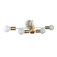 Sabine 24'' Wide 4-Light Vanity Light - Textured White with Brushed Gold