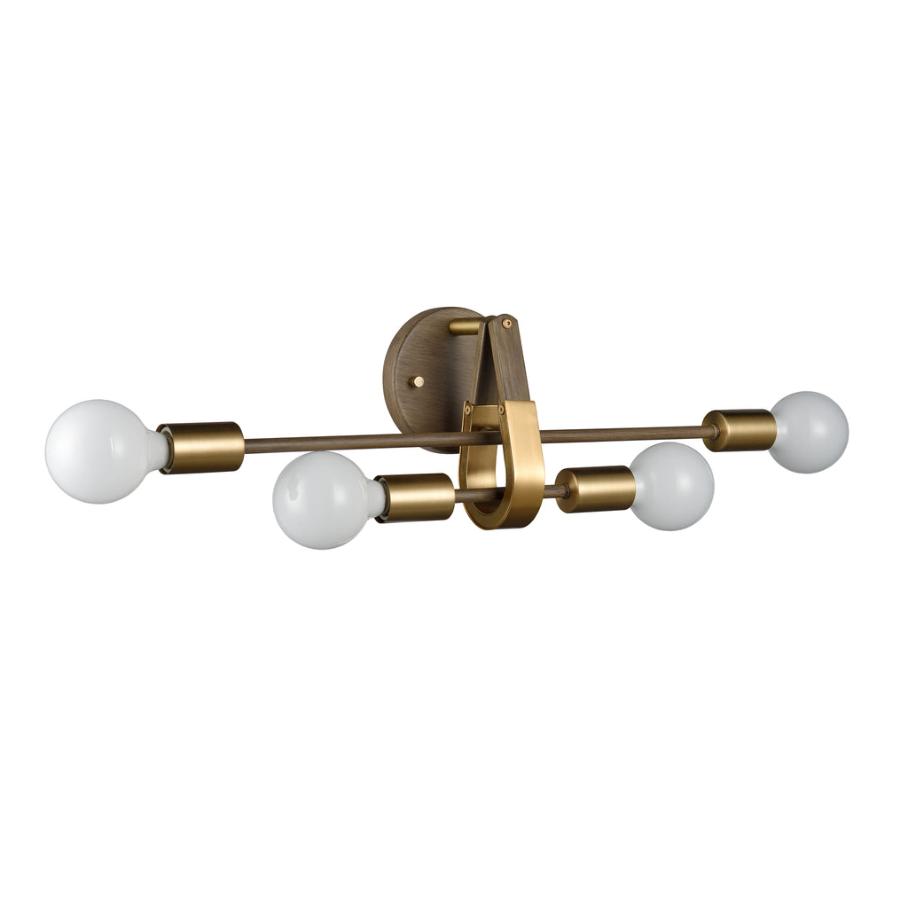 Sabine 24'' Wide 4-Light Vanity Light - Pecan with Brushed Gold