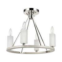 White Stone 18'' Wide 4-Light Semi Flush Mount - Polished Nickel