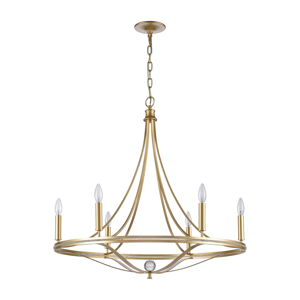 Noura 31.5'' Wide 6-Light Chandelier - Champagne Gold