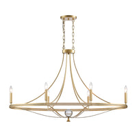 Noura 46.5'' Wide 6-Light Linear Chandelier - Champagne Gold