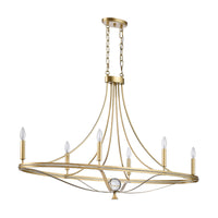 Noura 46.5'' Wide 6-Light Linear Chandelier - Champagne Gold