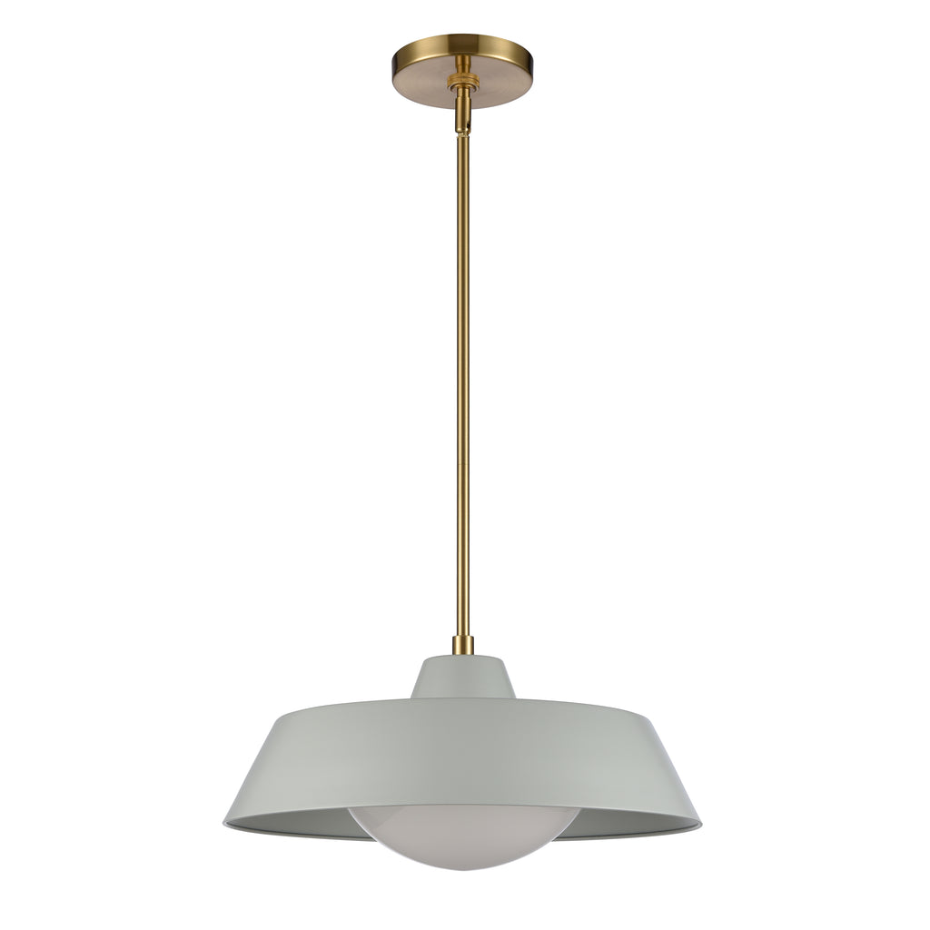 Gilman 16'' Wide 1-Light Pendant - Satin Brass with Powder Blue