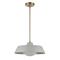 Gilman 16'' Wide 1-Light Pendant - Satin Brass with Powder Blue