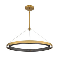 Fagan 33.5'' Wide Integrated LED Pendant - Brushed Brass with Forged Iron