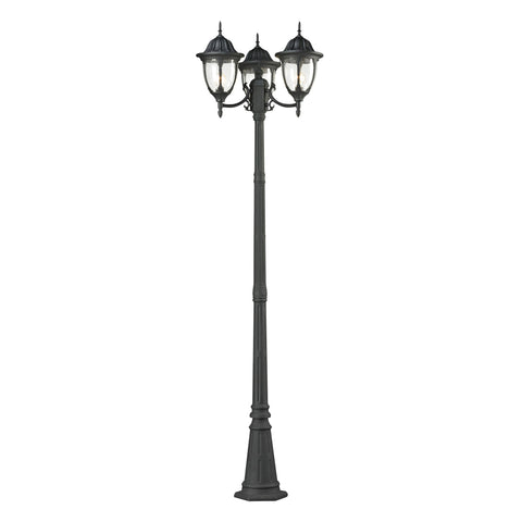 Central Square 3 Light Outdoor Post Lamp In Charcoal