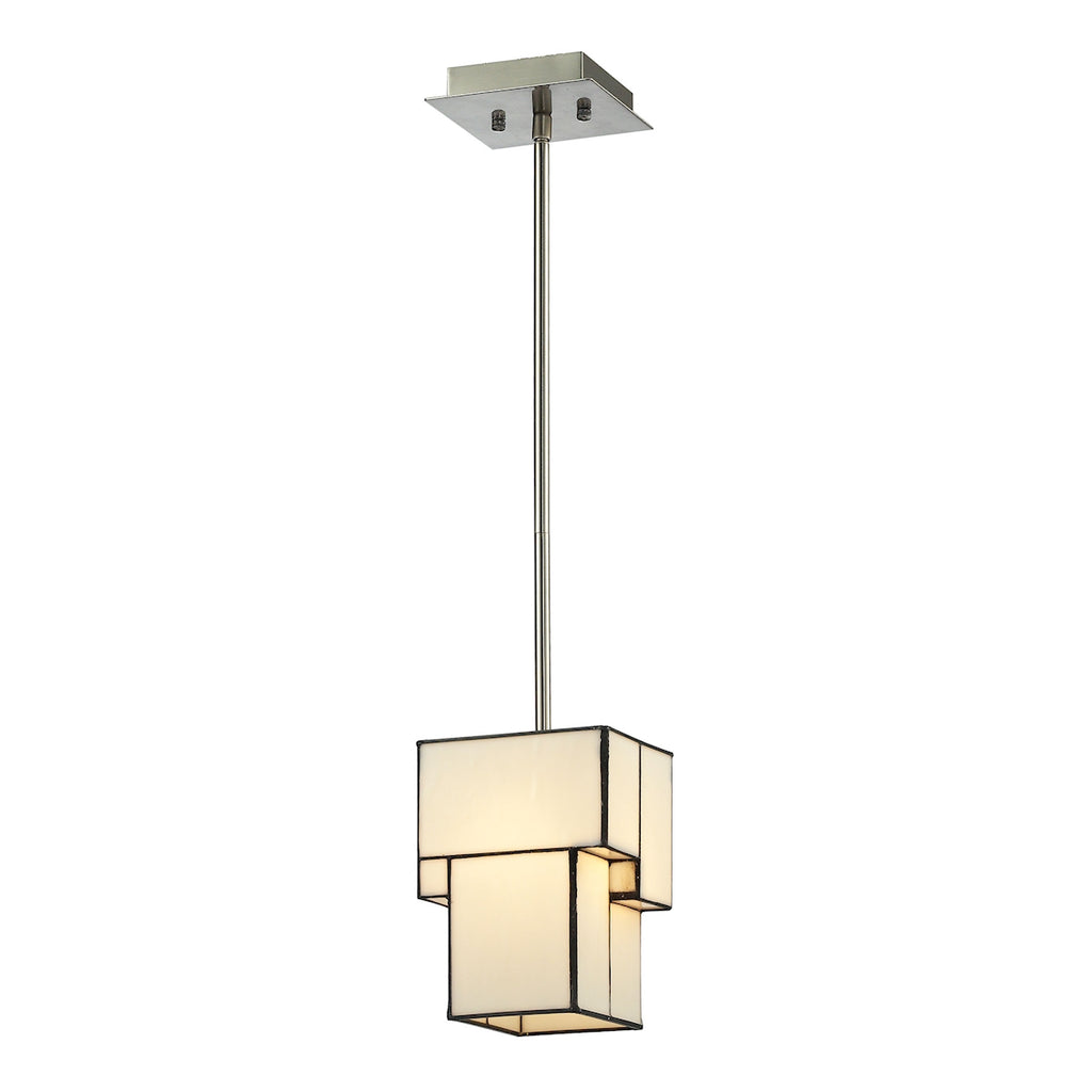 Cubist Collection 1 light mini pendant in Brushed Nickel