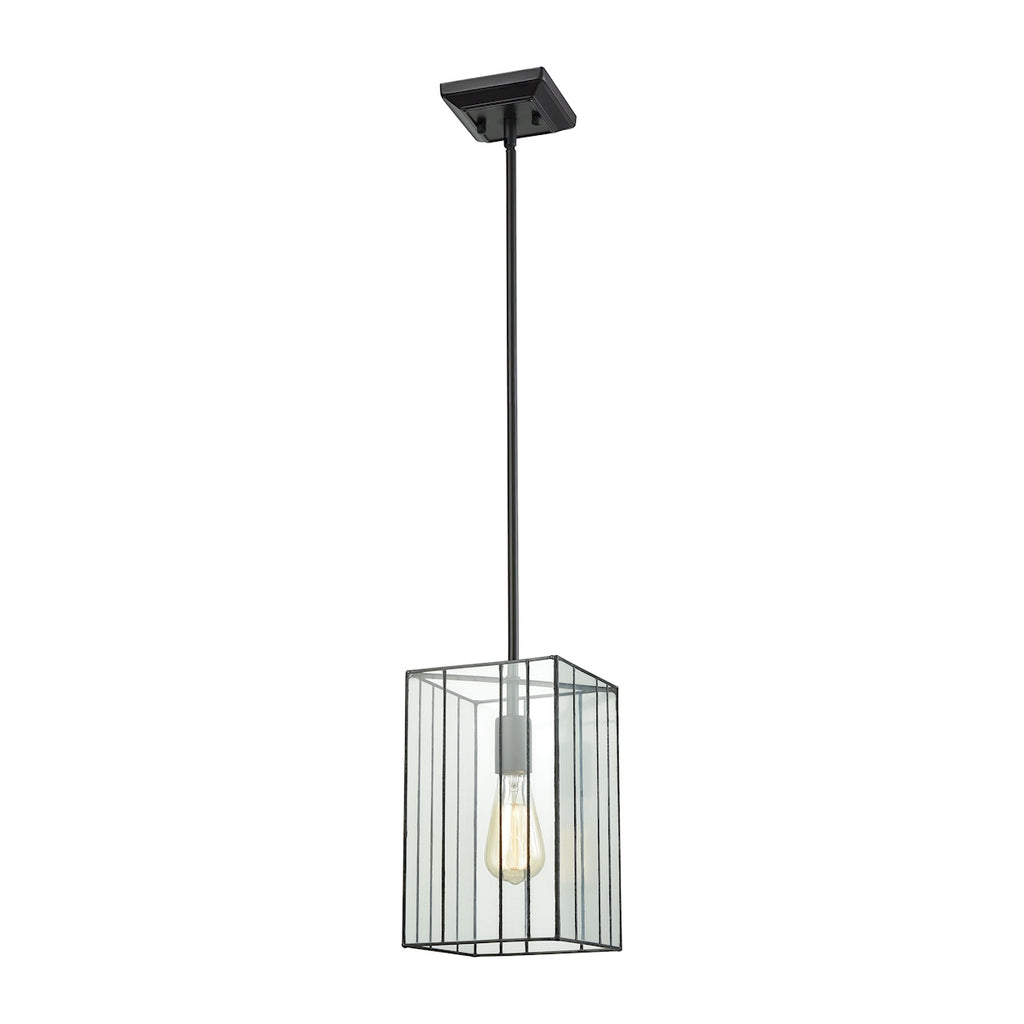 Lucian 1 Light Pendant in Oil Rubbed Bronze with Clear Glass