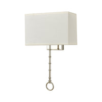 Shannon 2-Light Sconce in Polished Chrome with White Fabric Shade