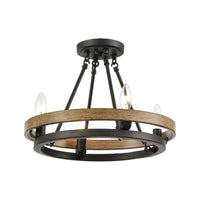 Ramsey 4-Light Chandelier in Matte Black and Aspen