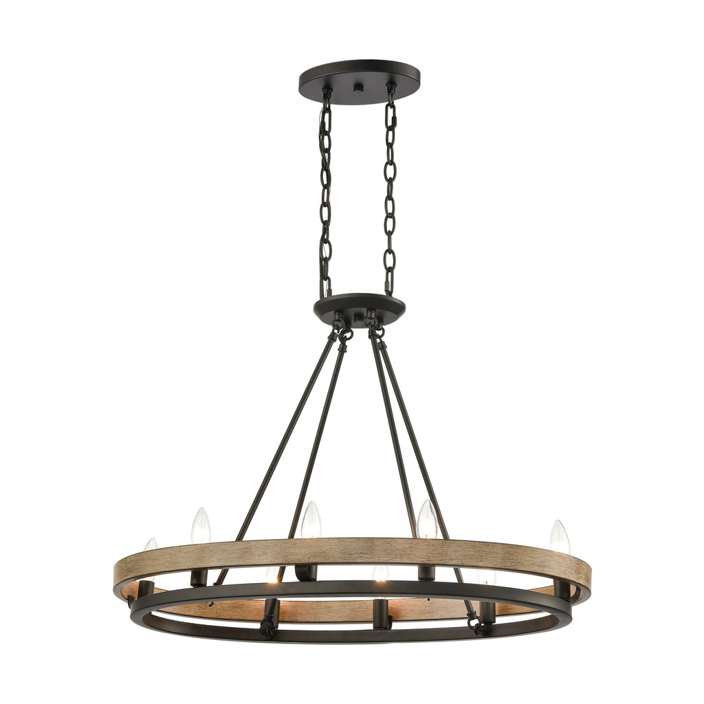 Ramsey 8-Light Island Light in Matte Black and Aspen