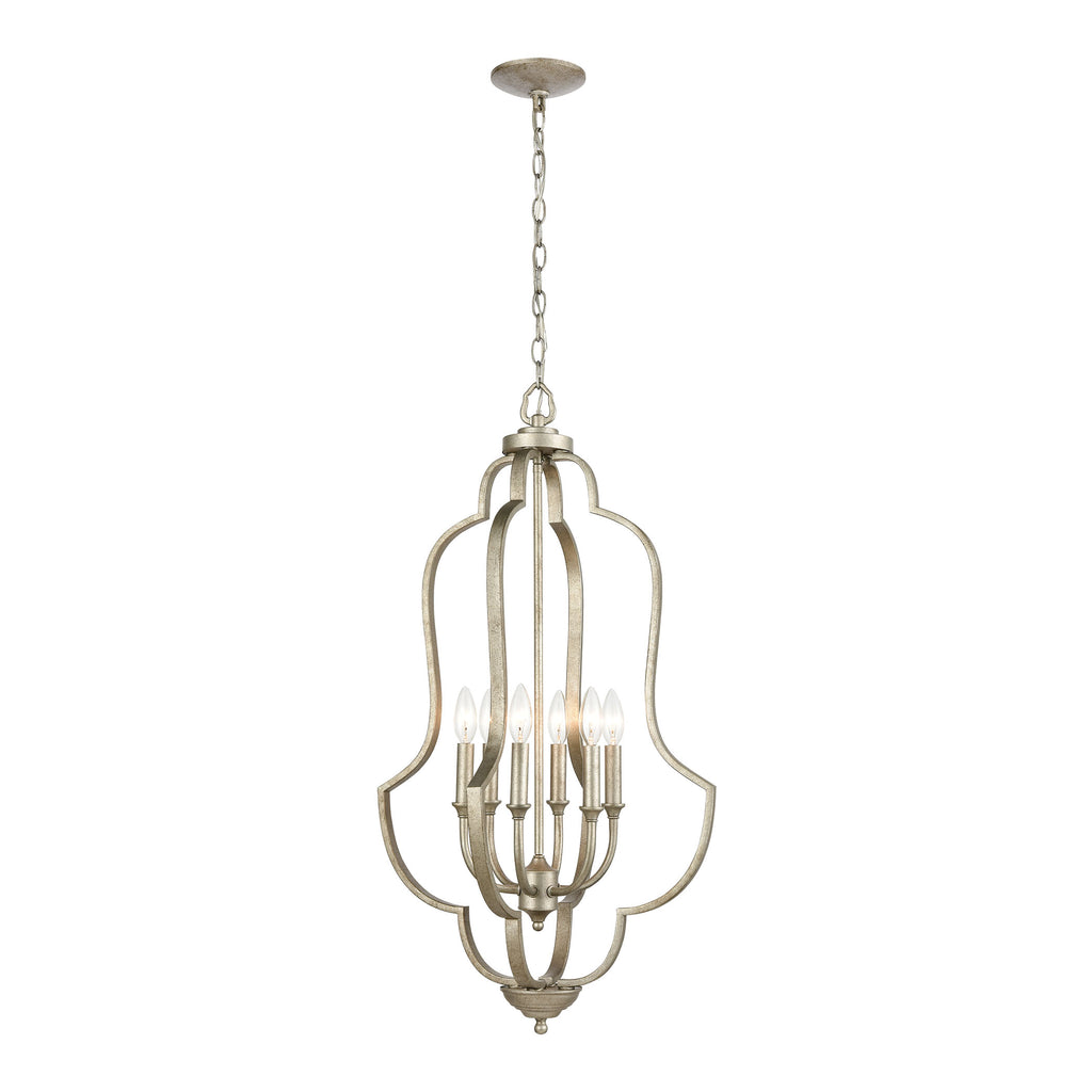 Lanesboro 6-Light Pendant in Dusted Silver