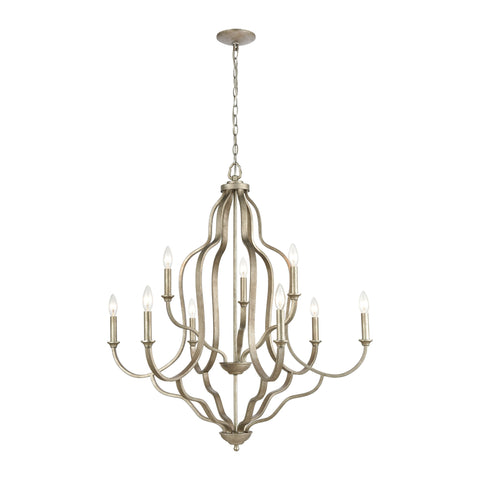 Lanesboro 9-Light Chandelier in Dusted Silver