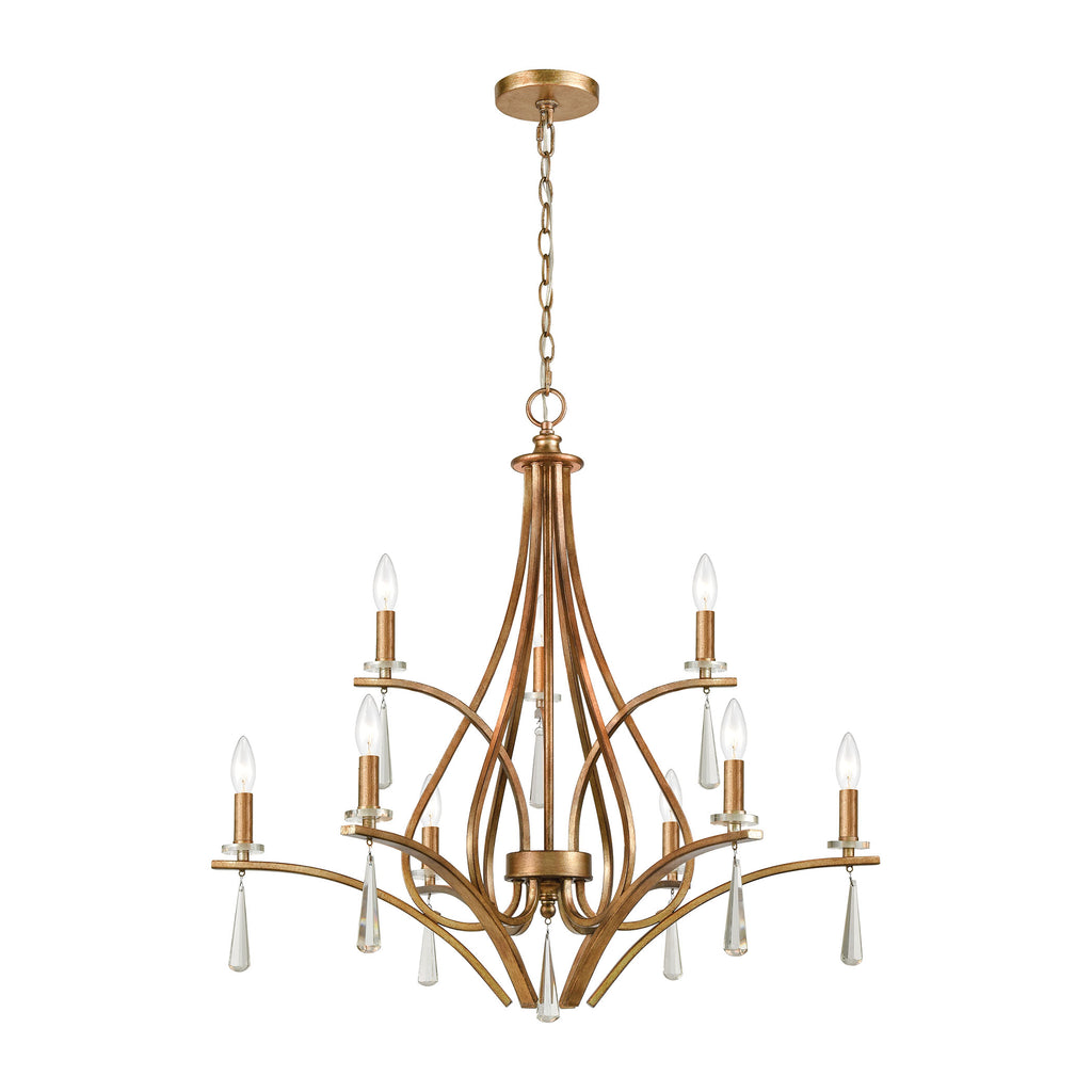 Katania 9-Light Chandelier in Antique Gold
