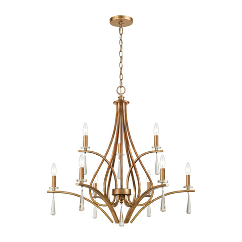Katania 9-Light Chandelier in Antique Gold