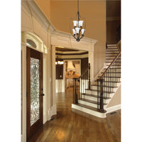 Foyer 6-Light Chandelier in Oil Rubbed Bronze with White Glass