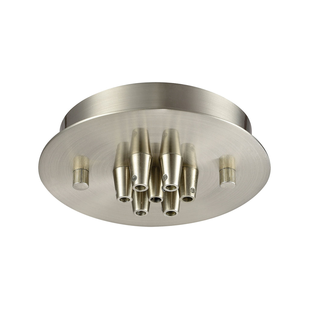 Pendant Options 7 Light Small Round Canopy in Satin Nickel