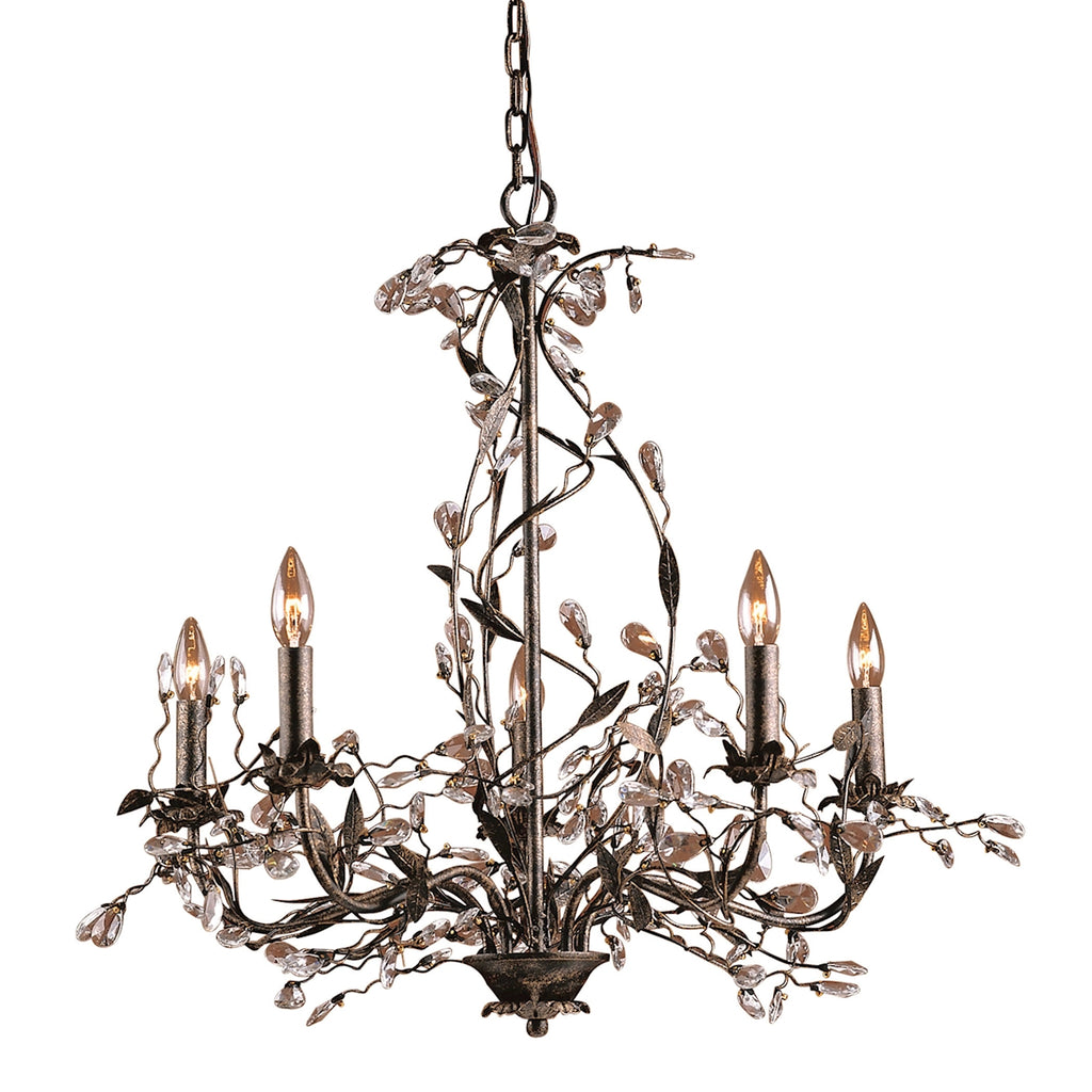 Circeo 5-Light Chandelier with Branches in Deep Rust