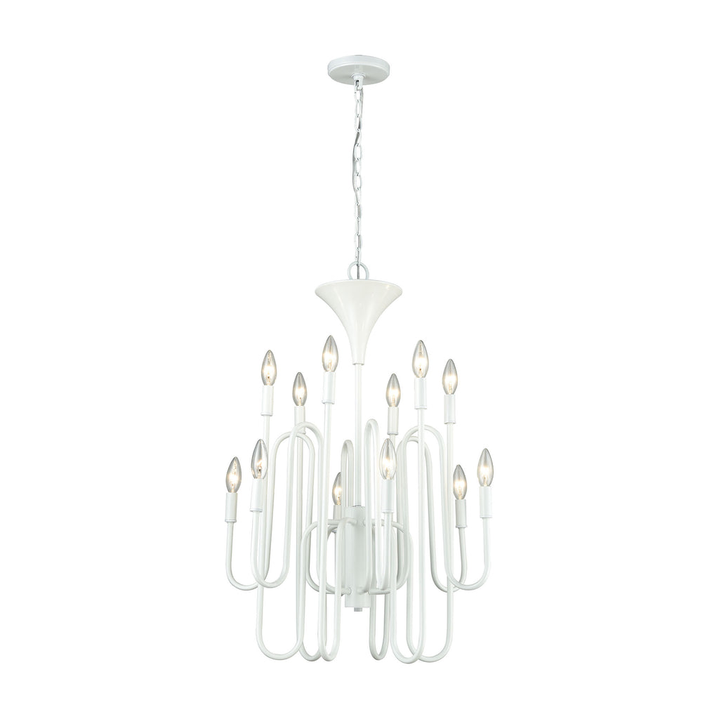 Decatur 12 Chandelier Matte White