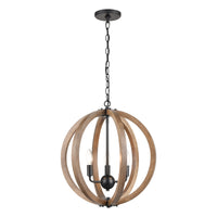 Barrow 18'' Wide 3-Light Chandelier - Matte Black