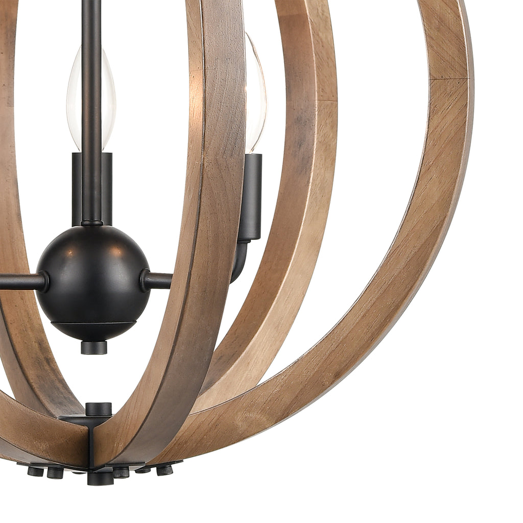 Barrow 18'' Wide 3-Light Chandelier - Matte Black