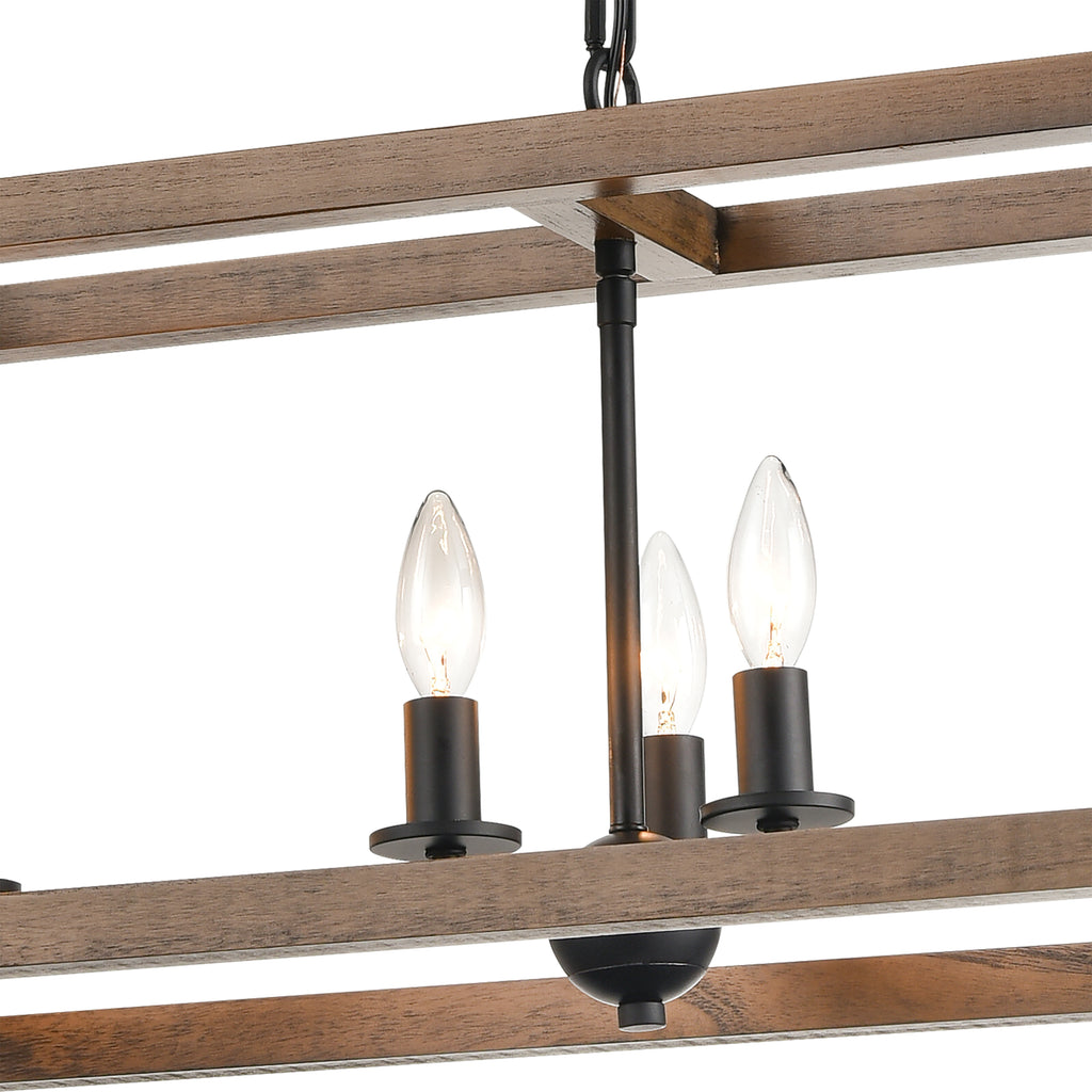 Barrow 36'' Wide 6-Light Linear Chandelier - Matte Black
