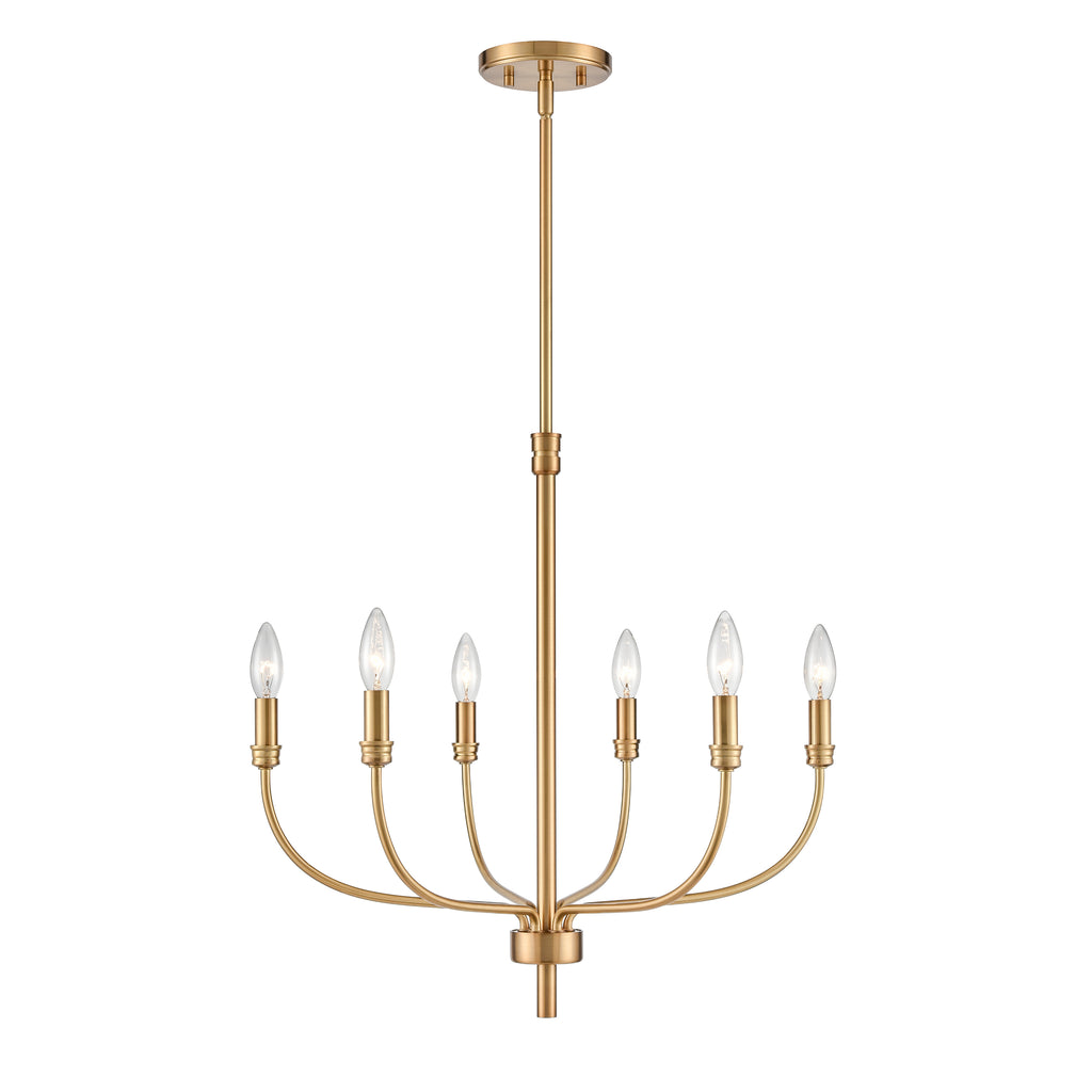 Newland 21'' Wide 6-Light Chandelier - Satin Brass