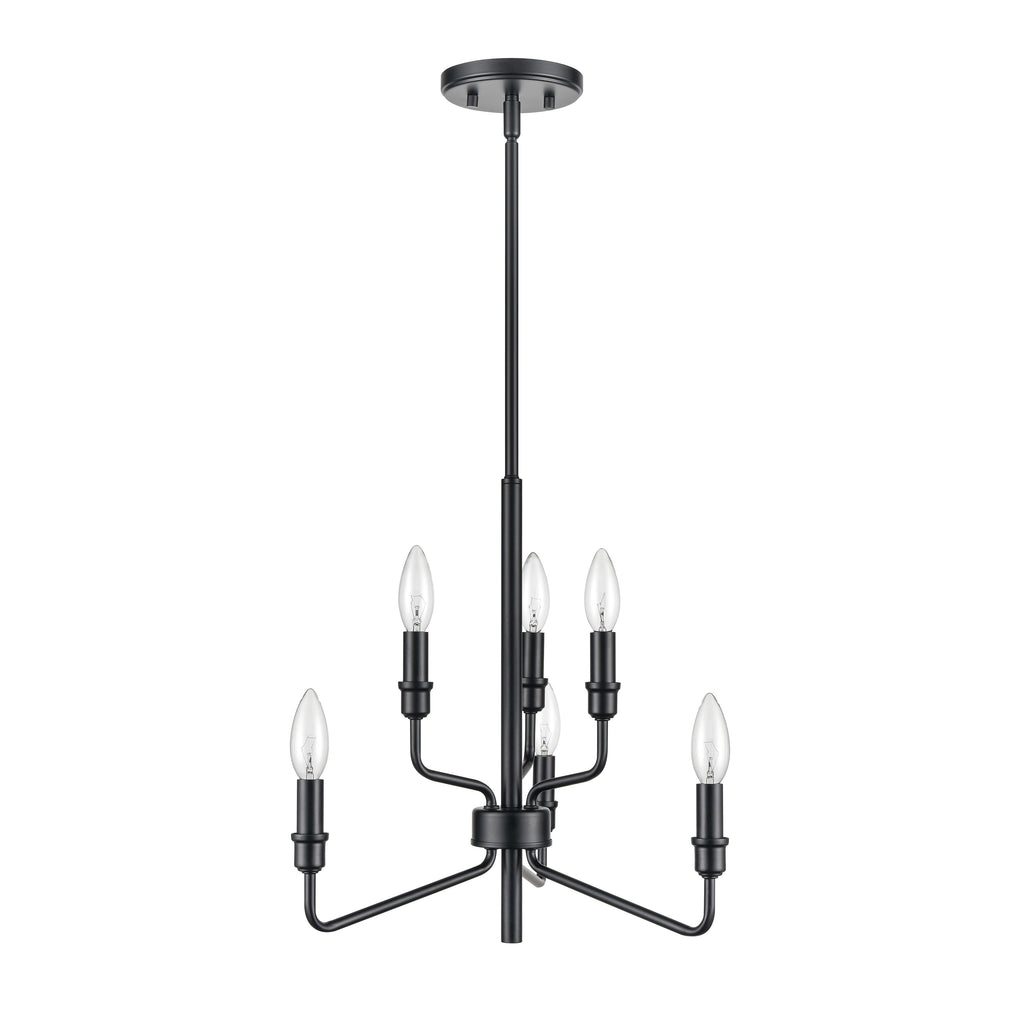 Saginaw 18'' Wide 6-Light Chandelier - Matte Black