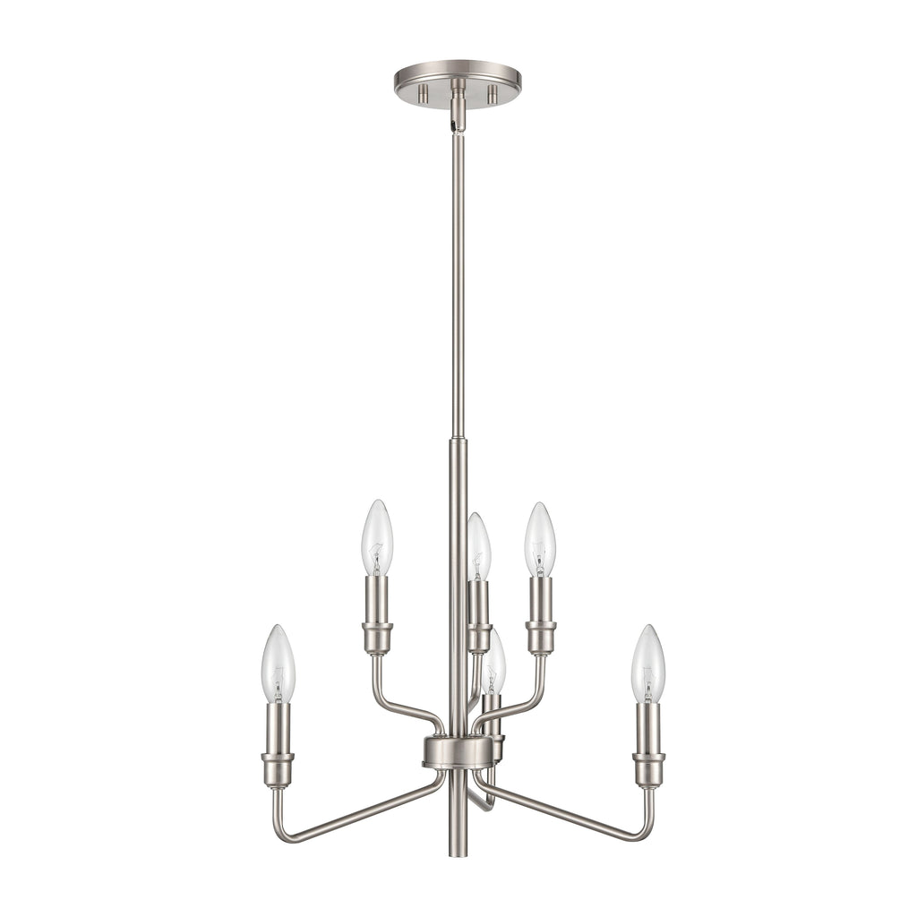 Saginaw 18'' Wide 6-Light Chandelier - Satin Nickel