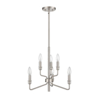 Saginaw 18'' Wide 6-Light Chandelier - Satin Nickel