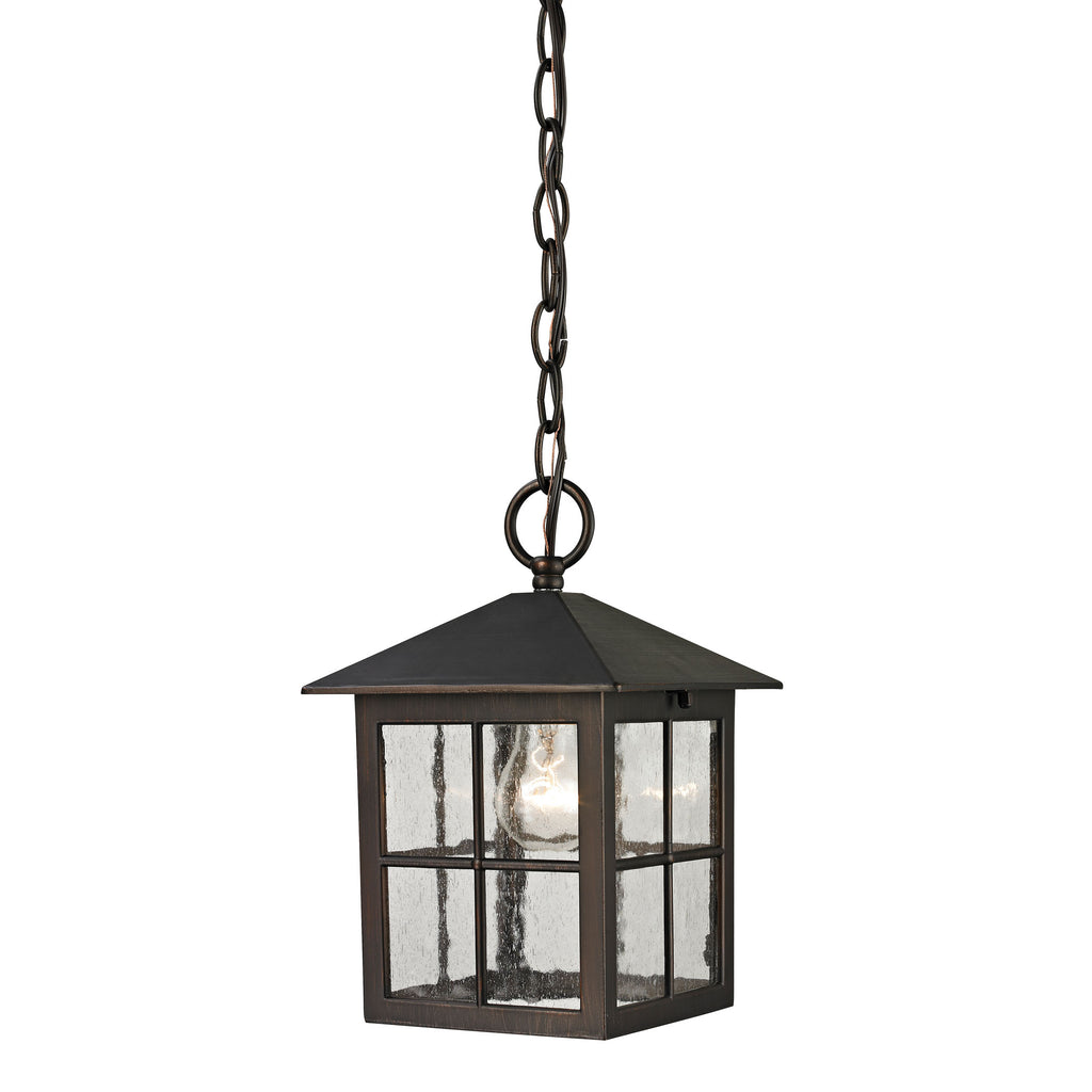 Shaker Heights 1 Light Outdoor Pendant In Hazelnut Bronze