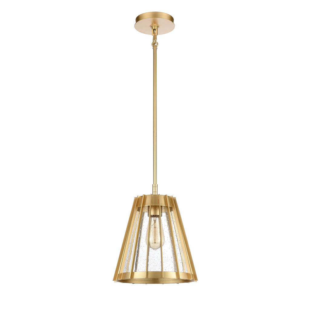 Open Louvers 10'' Wide 1-Light Pendant - Champagne Gold