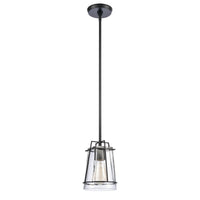 Square To Round 6'' Wide 1-Light Mini Pendant - Matte Black