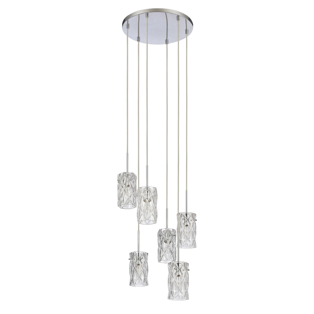 Forma de Crystal 17.5'' Wide 6-Light Pendant - Polished Chrome