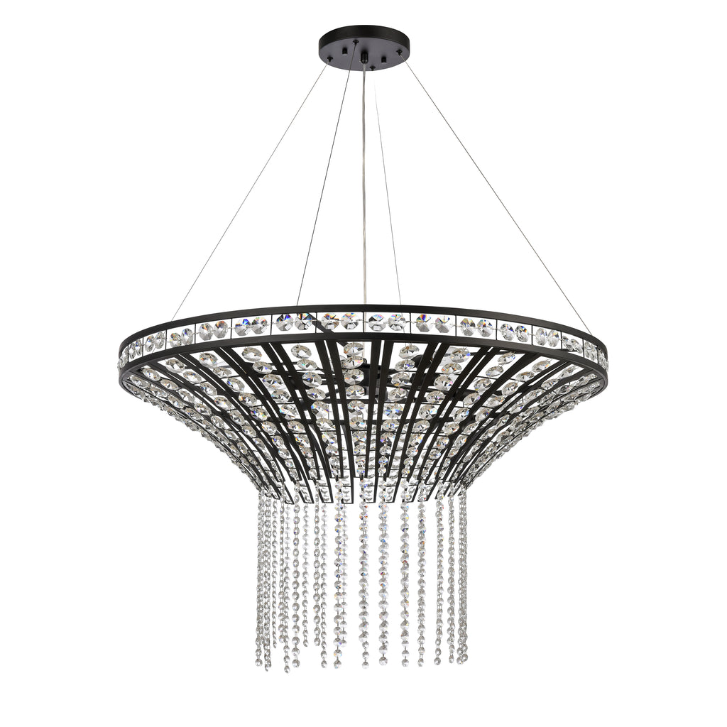 Fantania 36'' Wide 8-Light Chandelier - Matte Black