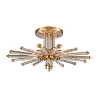 Serena 26'' Wide 5-Light Semi Flush Mount - Satin Brass