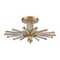 Serena 26'' Wide 5-Light Semi Flush Mount - Satin Brass