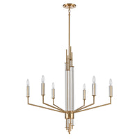 Serena 34'' Wide 6-Light Chandelier - Satin Brass