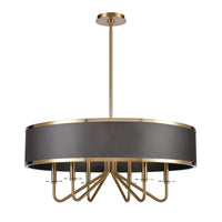 Engel 30'' Wide 6-Light Chandelier - Satin Brass with Ebony