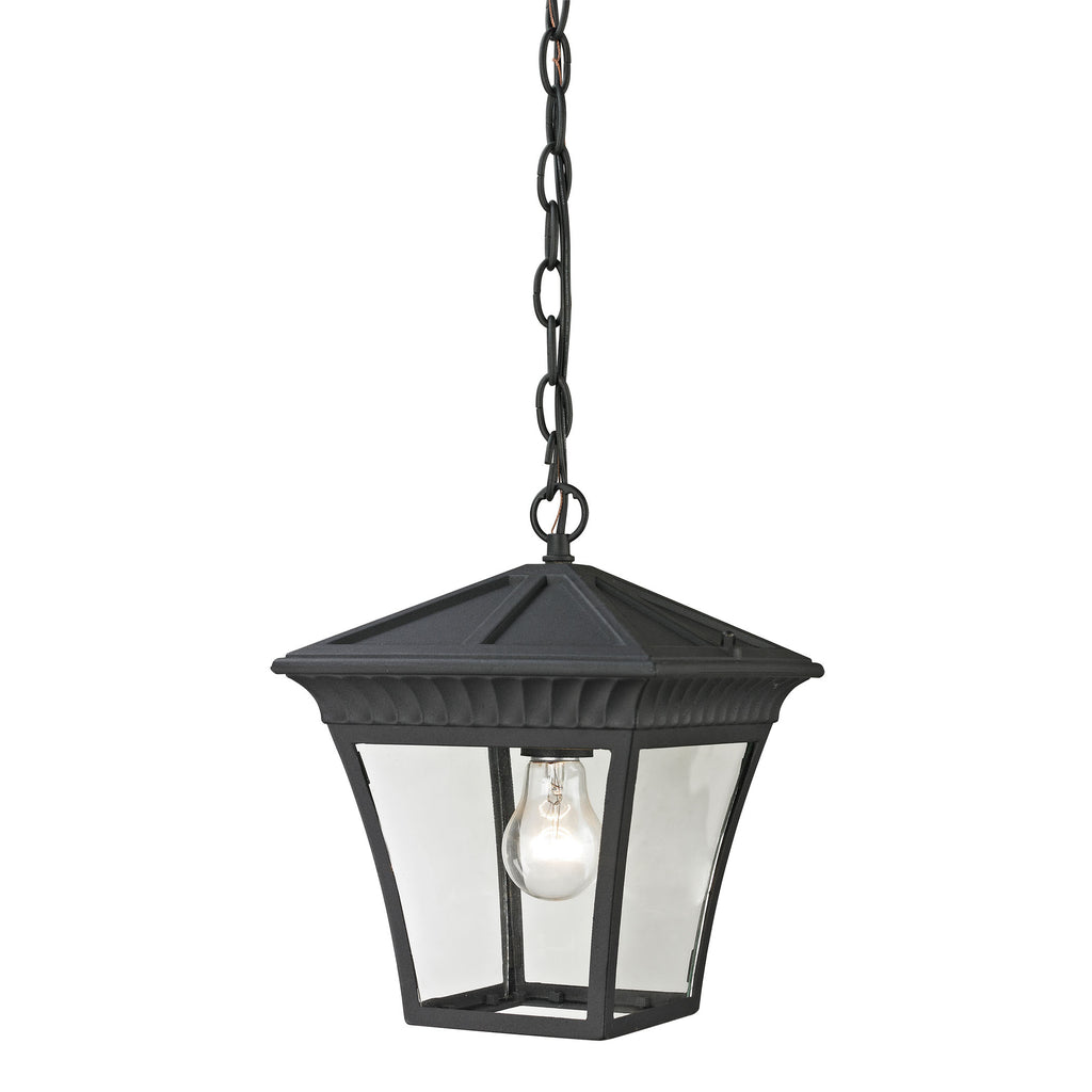 Ridgewood 1 Light Outdoor Pendant In Matte Textured Black