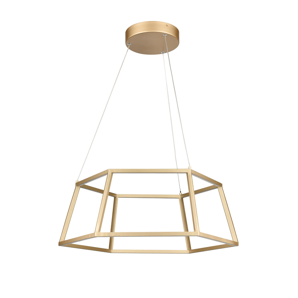 Minimalist 21'' Wide LED Pendant - Soft Gold