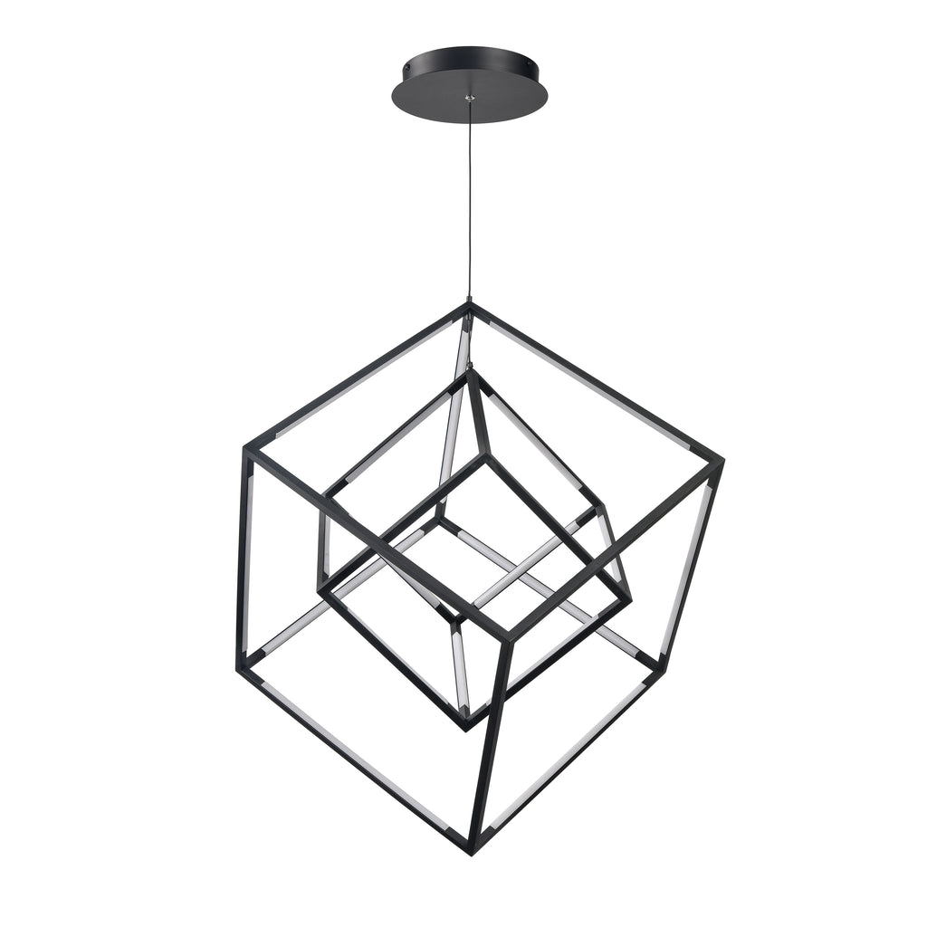 Cube Squared 17.75'' Wide LED Pendant - Matte Black