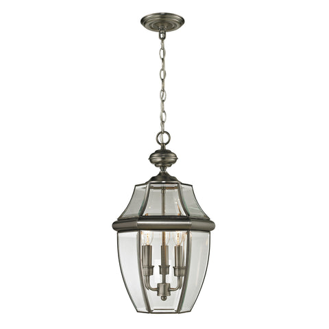 Ashford 3 Light Outdoor Pendant In Antique Nickel