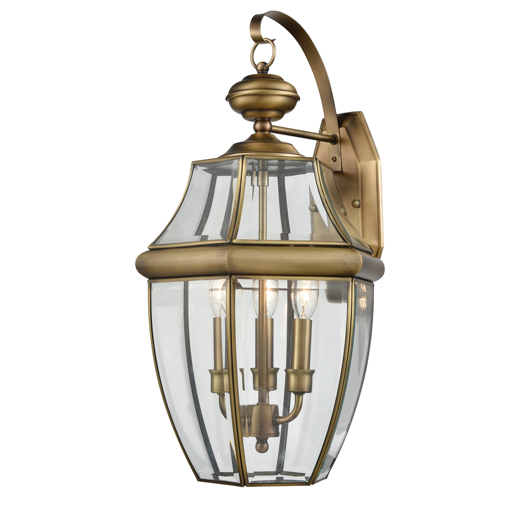 Ashford 12'' High 3-Light Outdoor Sconce - Antique Brass